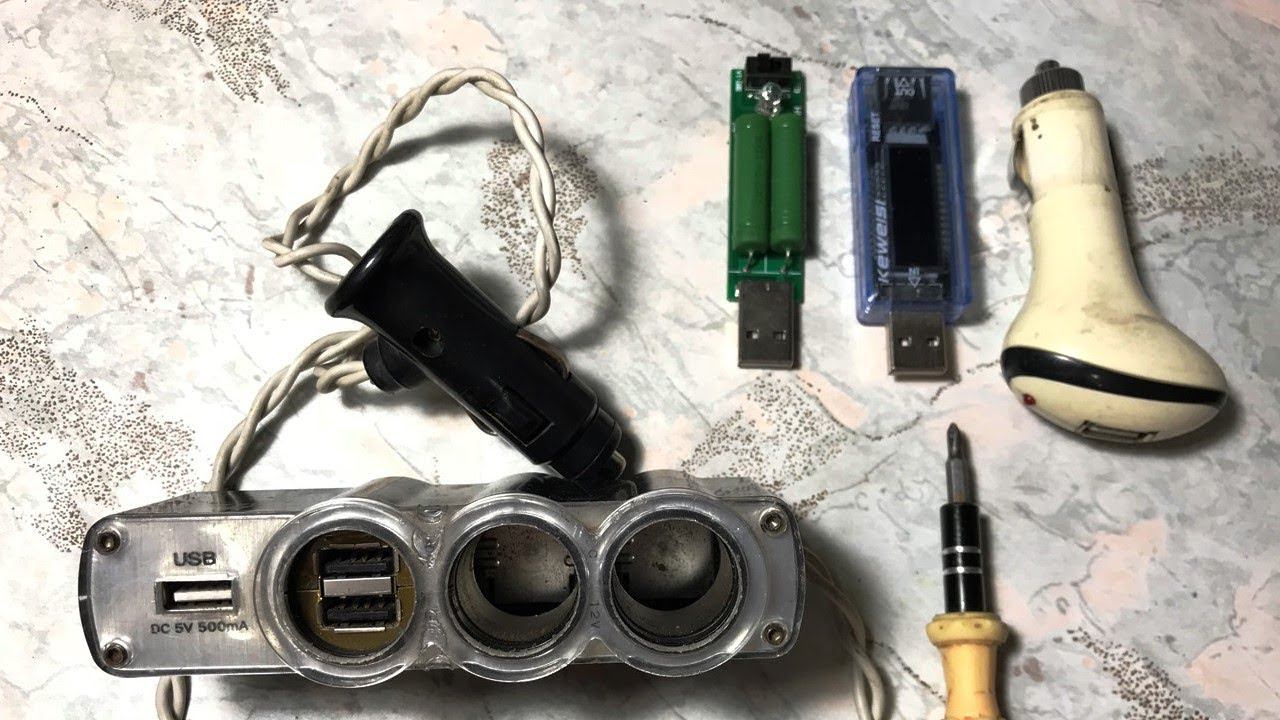 DIY - Модернизация автомобильного разветвителя питания. Увеличение мощности USB. смотреть онлайн