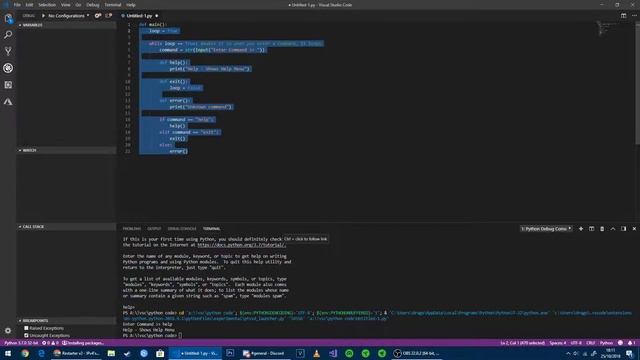 Python I How to make a virtual operating system ep 1 I Visual Studio Code смотреть онлайн