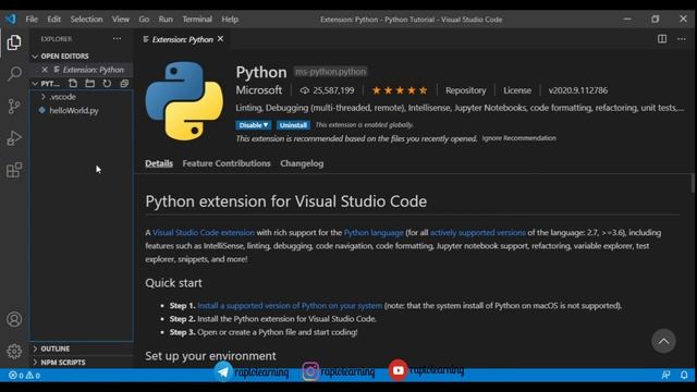 Installing python on vs code смотреть онлайн
