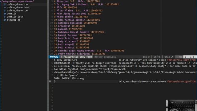 [20/06/16] Belajar Membuat Web Scraper dengan Ruby bagian 02 (CSV to POSTGRESQL) смотреть онлайн