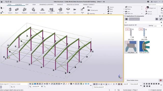 Tekla Structures/Steel Shed Modeling with Overhead Crane смотреть онлайн