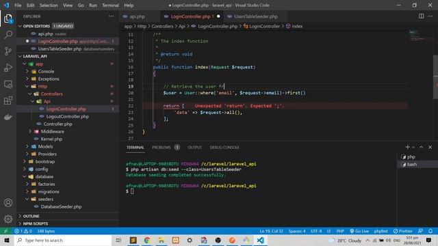 Rest API Laravel Sanctum & Single Page Applications part2 (Laravel Sanctum setup, Login, Logout) смотреть онлайн