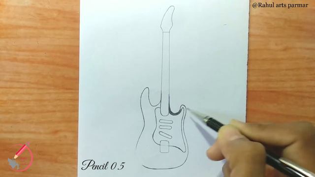 Easy Guitar Drawing Tutorial | Pencil Drawing | How To Draw Guitar | Guitar Drawing Step By Step смотреть онлайн