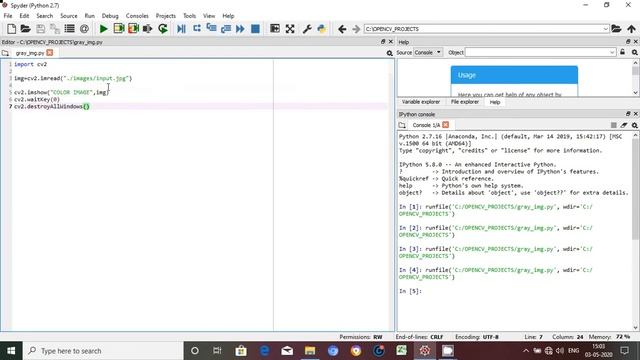 OPENCV Python: Convert Colour Image to Gray Scale Image смотреть онлайн