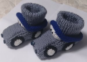 Связать пинетки машинка спицами