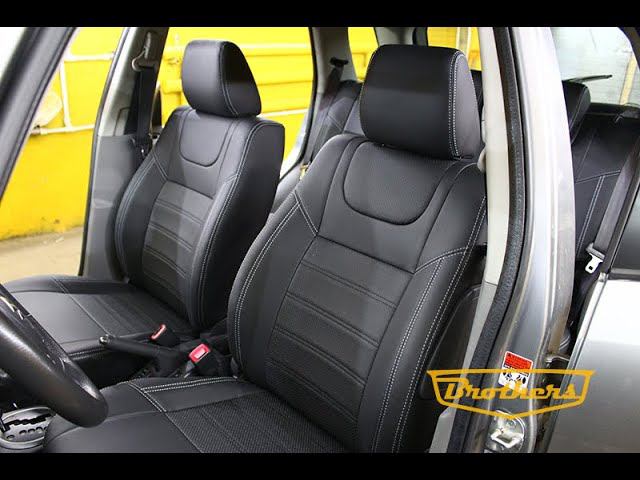 Чехлы на Suzuki SX4 I, (хэтчбек), 2006 - 2014 серии "Premium" - серая строчка смотреть онлайн