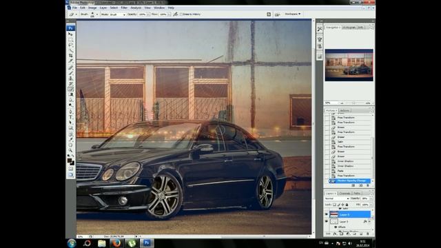 Tuning a Mercedes W211 in Photoshop CS3 смотреть онлайн