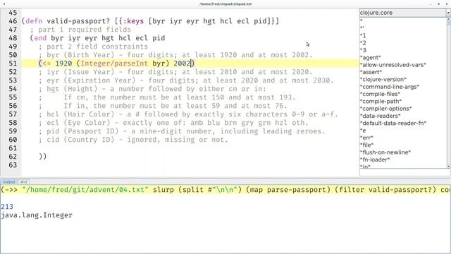 Advent of Code 2020 Day 4 Passport Processing in Clojure смотреть онлайн