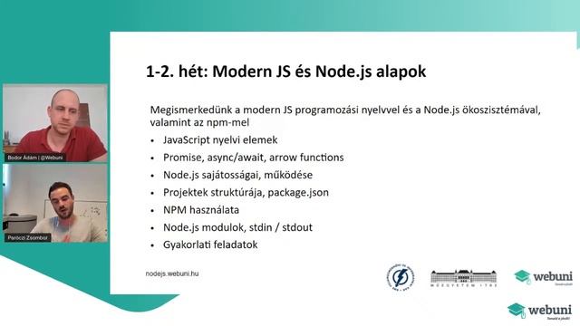 Ismerd meg a Node.js képzésünk részletes tematikáját és oktatóját смотреть онлайн