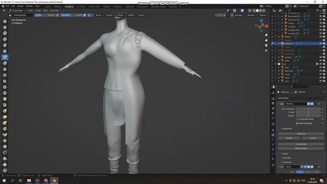 Создание высокополигональной модели в blender. Скульптинг фигуры человека и одежды. смотреть онлайн