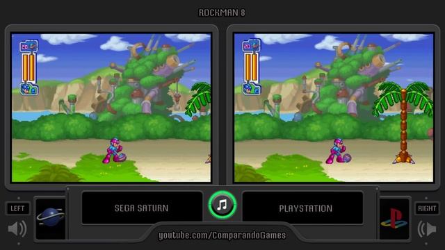 Rockman 8 (Sega Saturn vs Playstation) Side by Side Comparison (Mega Man 8) смотреть онлайн