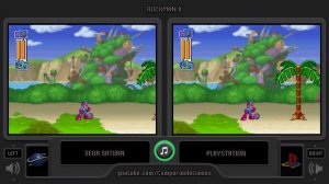 Rockman 8 (Sega Saturn vs Playstation) Side by Side Comparison (Mega Man 8)