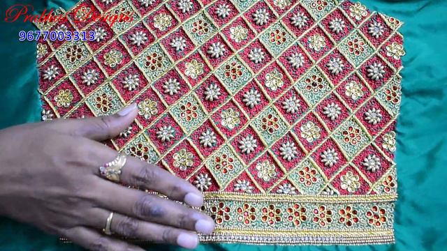 Grand Zardosi checked sleeve Aari Embroidery Blouse || Prabhas Designs || 655 смотреть онлайн