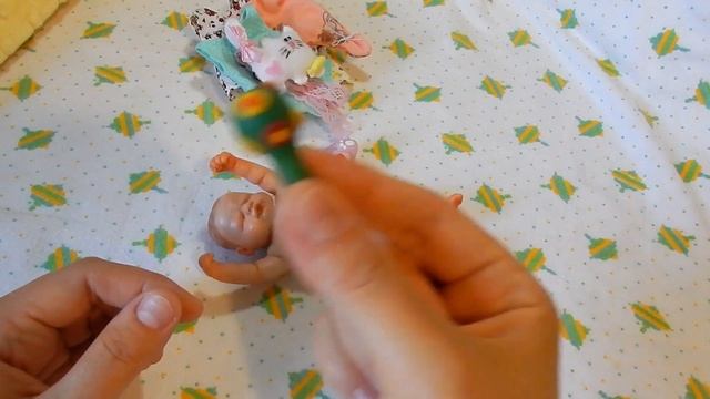 Мини реборн из полимерной глины Катюша OOAK baby doll смотреть онлайн