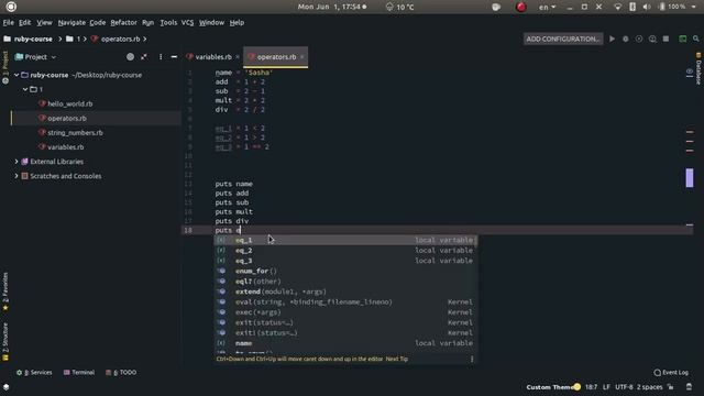 4 Ruby - операторы, часть 1 смотреть онлайн