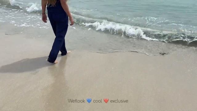 •WETLOOK• Presents New Model❗️Lulu By The Ocean Loves To Swim In Her Clothes ❤️ In A Suit From Zara