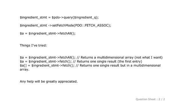 MySQL : PDO fetch one column from table into 1-dimensional array смотреть онлайн