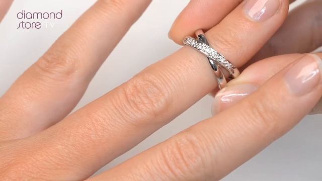 E3161 - 0.05ct Diamond Cross-Over Ring In 9K White Gold смотреть онлайн