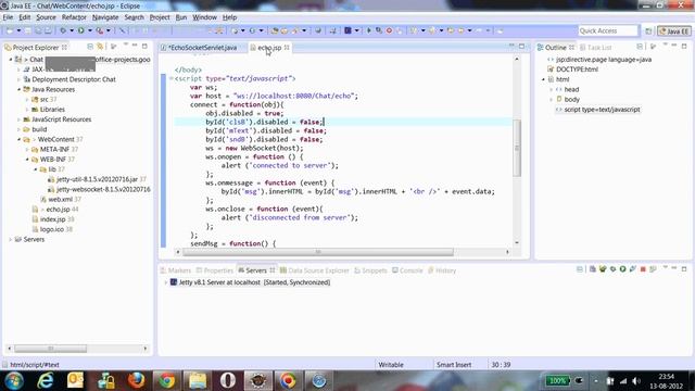 Websocket with Jetty & HTML5 смотреть онлайн