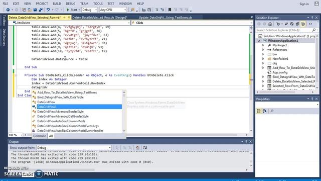VB.NET - How To Delete A DataGridView Selected Row Using VB.NET [ With Source Code ] смотреть онлайн