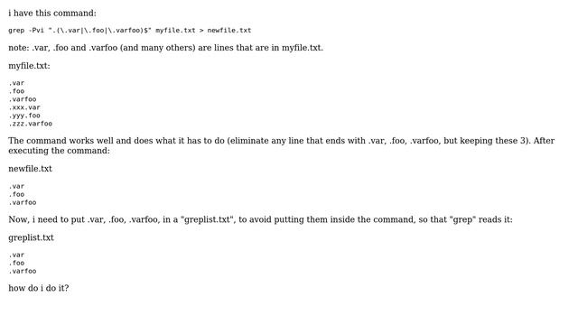 Unix & Linux: grep to file to exclude content смотреть онлайн
