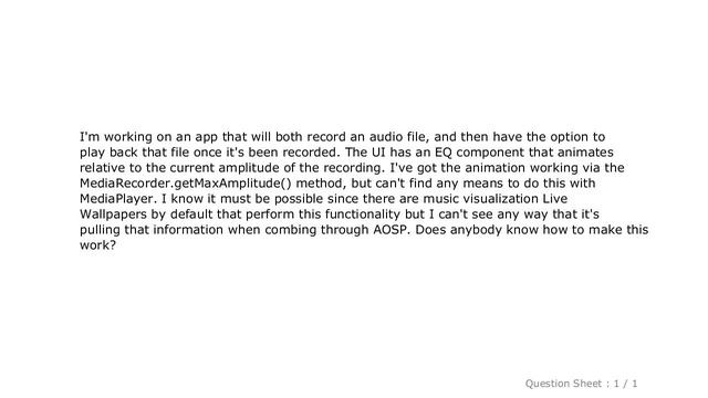 Android : How do I get the current volume/amplitude in a MediaPlayer? смотреть онлайн
