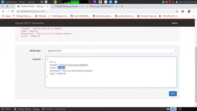 Django rest framework crud operation update,delete,create as well as create url json api смотреть онлайн