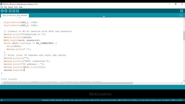 How to Creat a LED On Off from Web Browser - NodeMCU by D4 Creativity смотреть онлайн