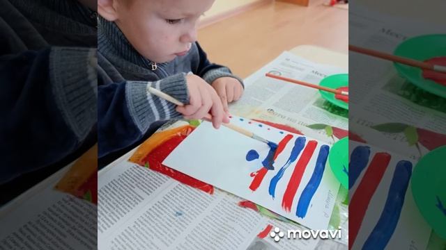 занятие по рисованию "Ленточки разного цвета" смотреть онлайн