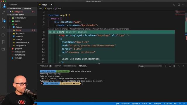 How to resolve Git conflicts using the diff3 format смотреть онлайн
