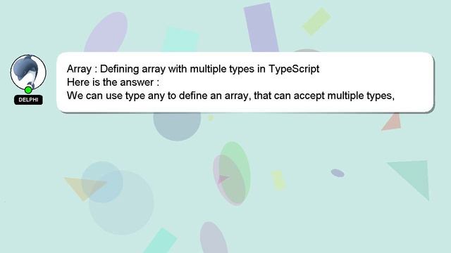Array : Defining array with multiple types in TypeScript смотреть онлайн