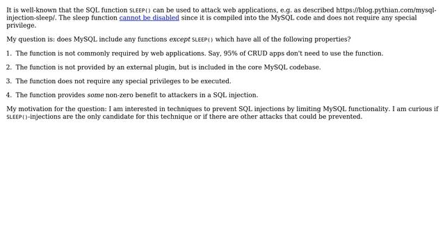 Databases: Dangerous MySQL functions смотреть онлайн