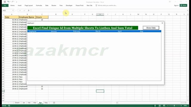 Excel Find Unique Value From Multiple Sheets To Listbox And Sum total Excel VBA смотреть онлайн