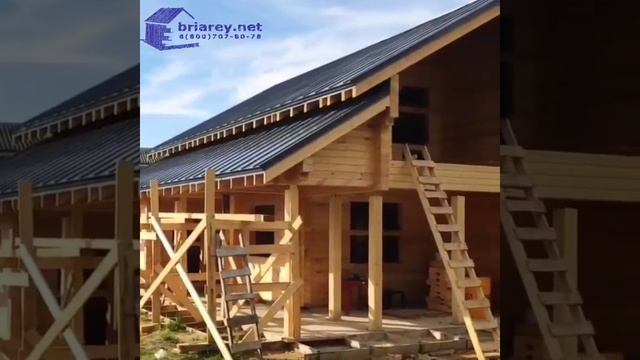 Дом из сухого бруса с фальцевой кровлей в Солнечногорске. смотреть онлайн
