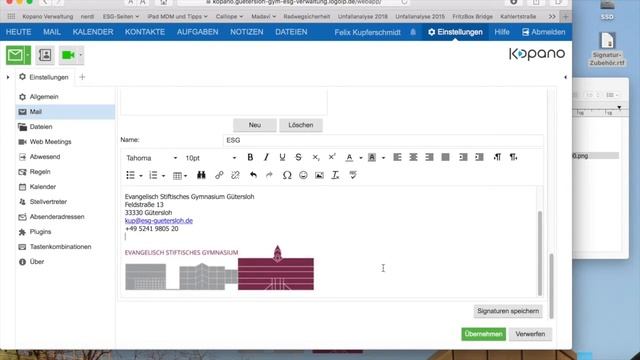 Anleitung eMail Signatur in Kopano смотреть онлайн
