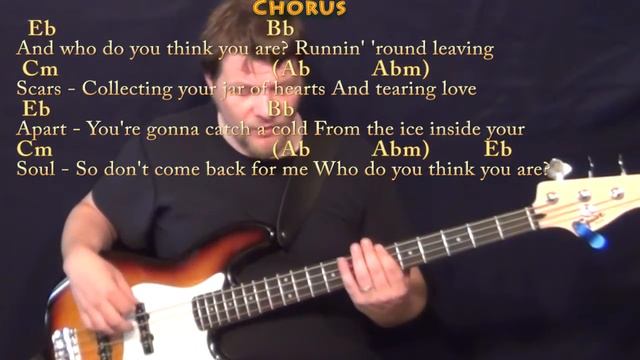 Jar of Hearts (Christina Perri) Bass Guitar Cover Lesson in Eb with Chords/Lyrics смотреть онлайн