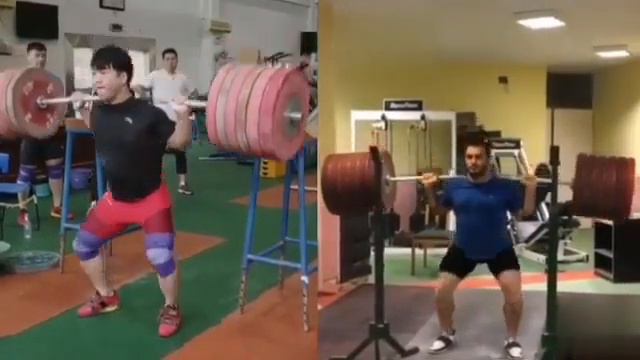 320kg Back Squat: Tian Tao vs Sohrab Moradi смотреть онлайн