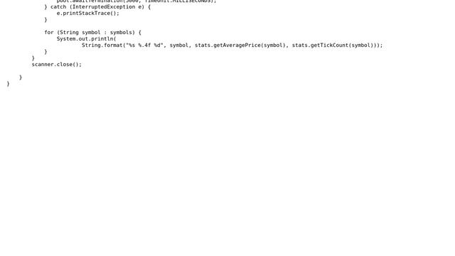 Sum and stock size concurrent code using Executor смотреть онлайн