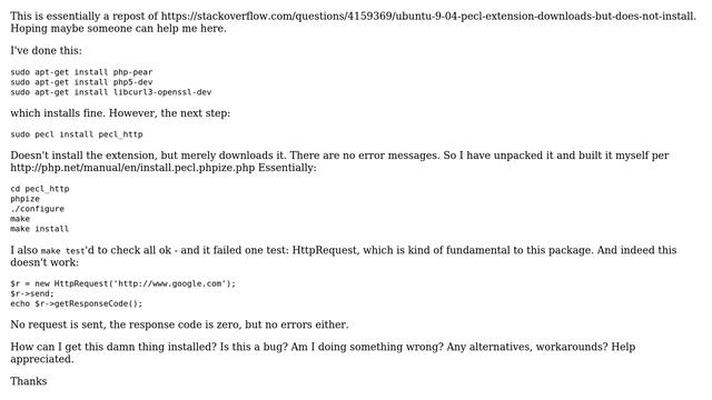 DevOps & SysAdmins: How can I manually install pecl_http on Ubuntu 9.10? смотреть онлайн