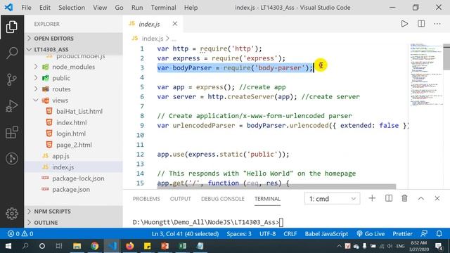 NodeJS ExpressJS simple route смотреть онлайн