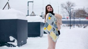 Платок шелковый (крепдешин) "Кошкин дом", вид 2