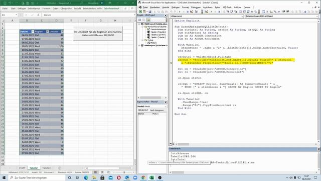 250: Excel-VBA: Flexibler Zugriff auf eine intelligente Tabelle über ADO & SQL (bedingte Summe) смотреть онлайн