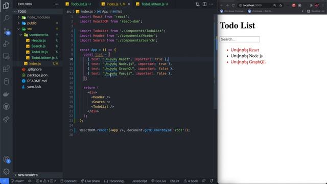 Դաս 6. Աշխատանք props - ի, style - ի և array - ի հետ: React.js - ի Հայերեն դասեր смотреть онлайн