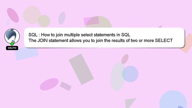 SQL : How to join multiple select statements in SQL смотреть онлайн
