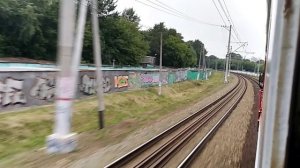 Москва МЦД вид из окна поезда перегон Окружная - Дегунино встречный поезд ЭГ2Тв "Иволга 2.0"