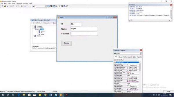 Learning 1. Insert data in the table dbf using Visual FoxPro 9.0 with SQL.