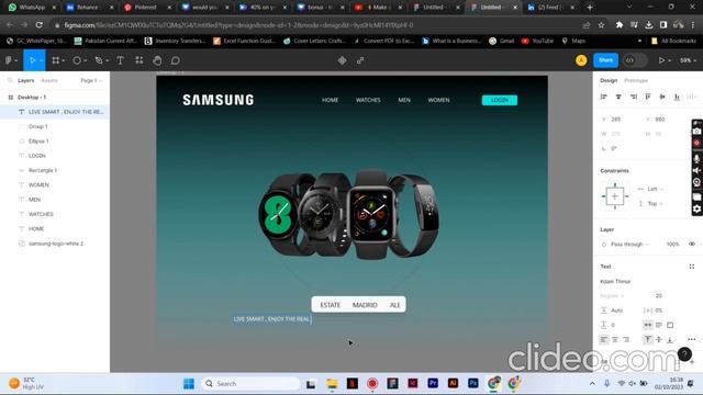 Samsung Watch ui design in FIGMA I Redesing Old into New Figma Tutorial смотреть онлайн
