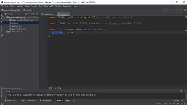 Создание Telegram бота на Node.js / #7 - Настройка polling смотреть онлайн