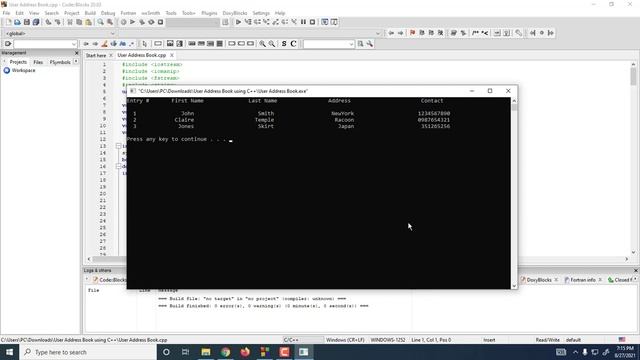 User Address Book using C++ смотреть онлайн