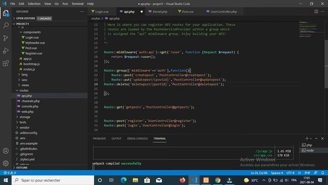 15-Secure Route(SPA Project With Laravel Vuejs in Arabic) смотреть онлайн